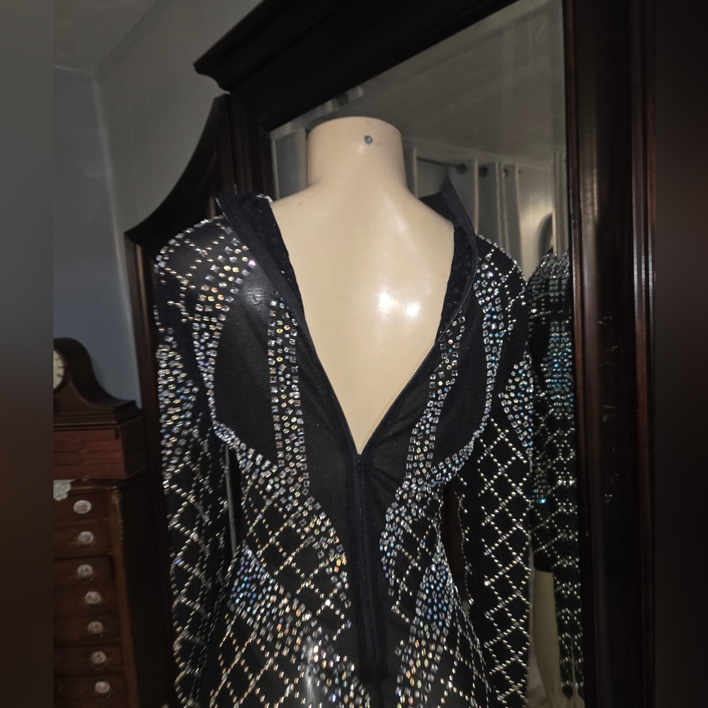 Embellished Sheer Bodysuit LARGE New No Tags - Picture 5 of 8